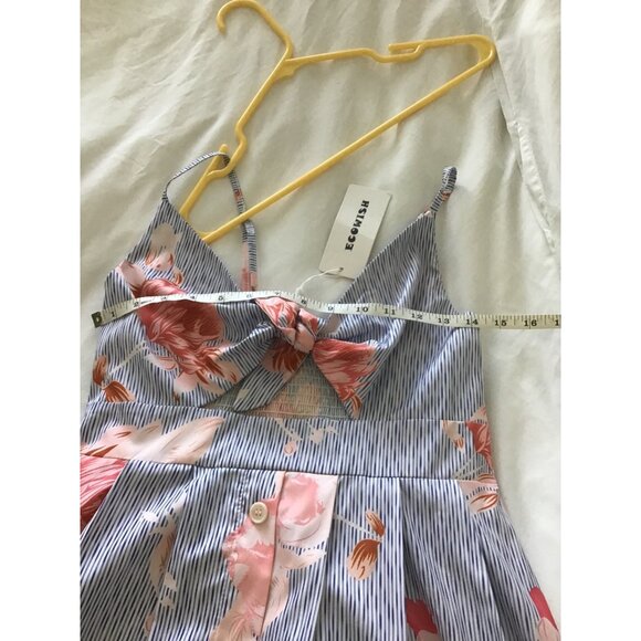 ECHO WISH- WOMENS ADJUSTABLE SPAGUETTI STRAP KNEE LENGHT FRONT OPEN SIZE MEDIUM - Picture 8 of 8